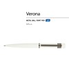 Ручка "Verona" шариковая автоматическая, белый металлический корпус, 1.0 мм, синяя
