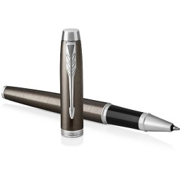 Ручка роллер Parker IM Metal Core Dark Espresso CT, стержень: F, цвет чернил: black, в подарочной упаковке.