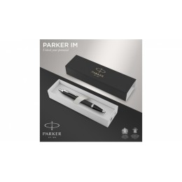 Шариковая ручка Parker IM Mat Black CT лак матовый, стержень: M, цвет чернил: blue, в подарочной упаковке.