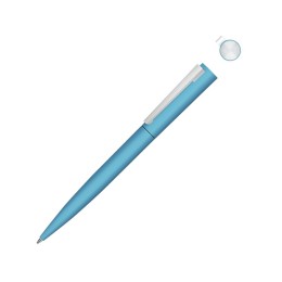 Металлическая шариковая ручка soft touch "Brush gum", голубой
