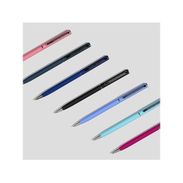 Ручка шариковая автоматическая BrunoVisconti® "PALERMO" цвет корпуса голубой, soft-touch, 0.7 мм