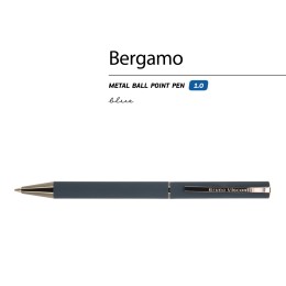 Ручка "Bergamo" шариковая автоматическая, синий металлический корпус, 0,7 мм, синяя