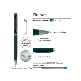 Ручка "Firenze" шариковая автоматическая софт-тач, зеленая