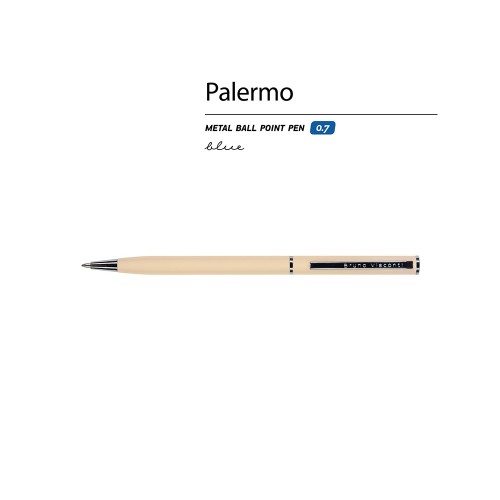 Ручка шариковая автоматическая BrunoVisconti® "PALERMO" цвет корпуса пудровый, soft-touch, 0.7 мм