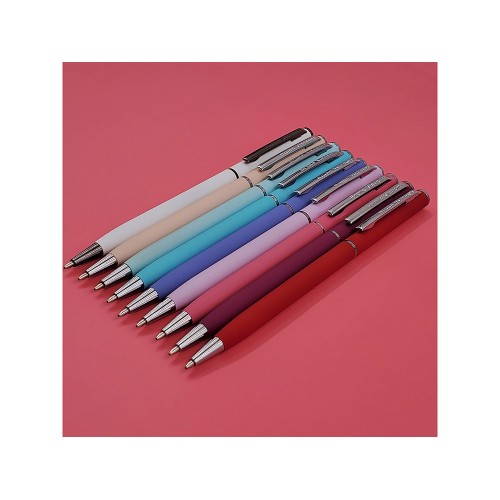 Ручка шариковая автоматическая BrunoVisconti® "PALERMO" цвет корпуса бордовый, soft-touch, 0.7 мм