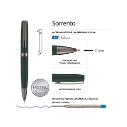 Ручка металлическая шариковая  "Sorrento", зеленый матовый