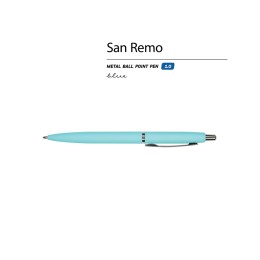 Ручка металлическая шариковая "San Remo", софт-тач, 1.0 мм, голубой