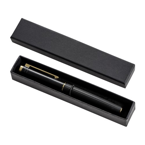 Металлическая ручка-роллер с золотистым слоем "Monarch Gold", черная
