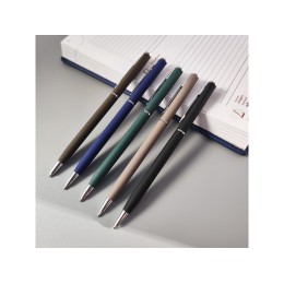 Ручка шариковая автоматическая BrunoVisconti® "PALERMO" цвет корпуса синий, soft-touch, 0.7 мм