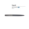 Ручка металлическая шариковая "Napoli", серый/вороненая сталь