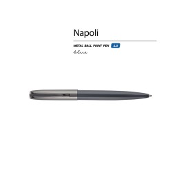 Ручка металлическая шариковая "Napoli", серый/вороненая сталь