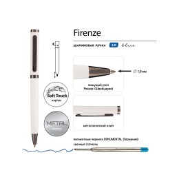 Ручка "Firenze" шариковая автоматическая софт-тач, белая
