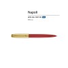 Ручка металлическая шариковая "Napoli", красный/золотистый