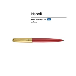Ручка металлическая шариковая "Napoli", красный/золотистый