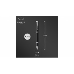 Ручка-роллер Parker IM Mat Black CT,стержень: F, цвет чернил: black, в подарочной упаковке.