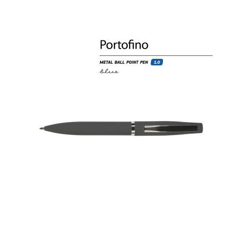 Ручка металлическая шариковая "Portofino", софт-тач, 1.0 мм, серый