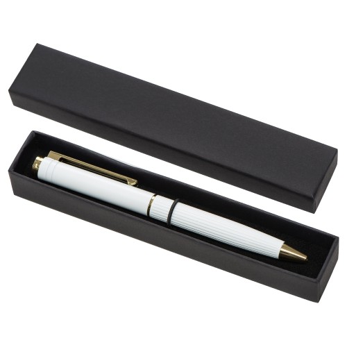 Шариковая металлическая ручка с золотистым слоем "Monarch Gold", белая