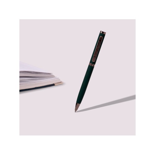 Ручка "Firenze" шариковая автоматическая софт-тач, зеленая