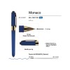 Ручка пластиковая шариковая «Monaco», 0,5мм, синие чернила, темно-синий