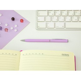 Ручка шариковая автоматическая BrunoVisconti® "PALERMO" цвет корпуса сиреневый, soft-touch, 0.7 мм