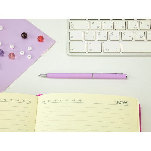 Ручка шариковая автоматическая BrunoVisconti® "PALERMO" цвет корпуса сиреневый, soft-touch, 0.7 мм