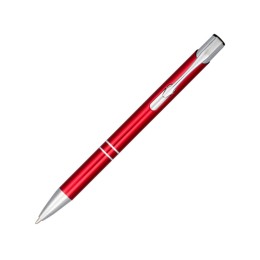 Кнопочная шариковая ручка Moneta из анодированного алюминия, черные чернила, красный