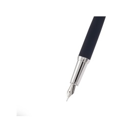 Ручка металлическая перьевая "Sienna" софт-тач, синий