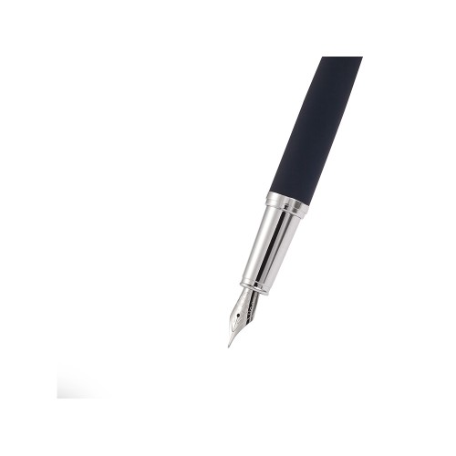 Ручка металлическая перьевая "Sienna" софт-тач, синий