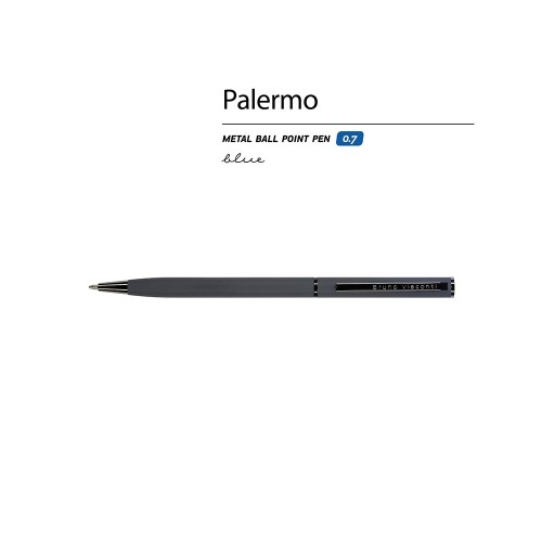 Ручка шариковая автоматическая BrunoVisconti® "PALERMO" цвет корпуса графитовый, soft-touch, 0.7 мм