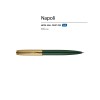 Ручка металлическая шариковая "Napoli", зеленый/золотистый