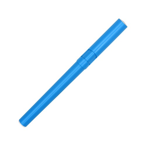 Ручка пластиковая шариковая трехгранная «Nook» с подставкой для телефона в колпачке, голубой/белый