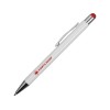 Ручка металлическая шариковая «Flowery» со стилусом и цветным зеркальным слоем, белый/красный