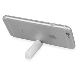 Ручка пластиковая шариковая трехгранная «Nook» с подставкой для телефона в колпачке, белый