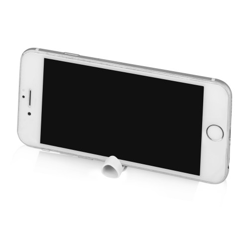 Ручка пластиковая шариковая трехгранная «Nook» с подставкой для телефона в колпачке, белый