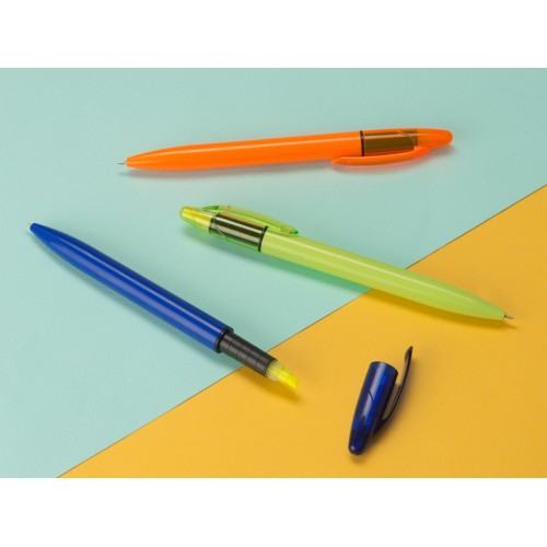 Ручка пластиковая шариковая «Mark» с хайлайтером, зеленое яблоко