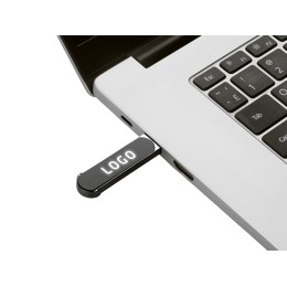 Металлическая ручка с флешкой на 16 Гб и светящимся логотипом "Patronus", матовая черная