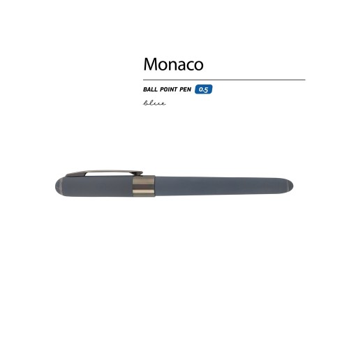 Ручка пластиковая шариковая «Monaco», 0,5мм, синие чернила, графит/вороненая сталь