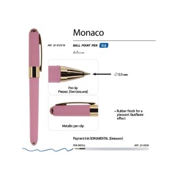 Ручка пластиковая шариковая «Monaco», 0,5мм, синие чернила, розовый