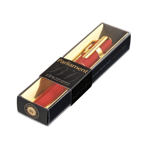 Ручка пластиковая шариковая "Parliament", 0,7 мм, синие чернила, красный/золотистый