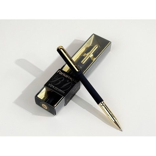 Ручка пластиковая шариковая "Parliament", 0,7 мм, синие чернила, черный/золотистый