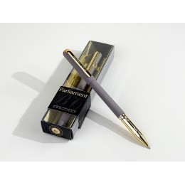 Ручка пластиковая шариковая "Parliament", 0,7 мм, синие чернила, серый/золотистый