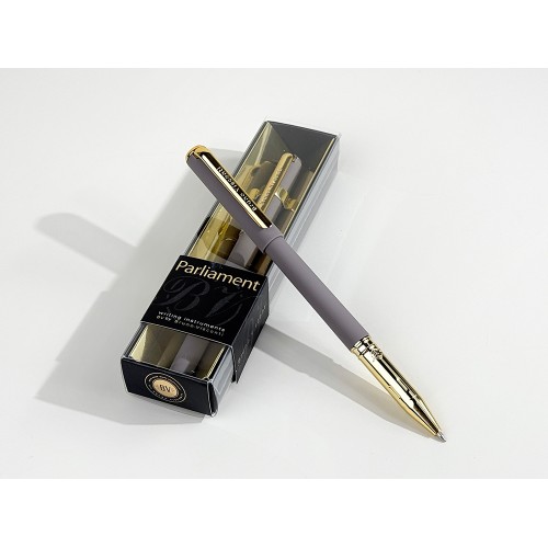 Ручка пластиковая шариковая "Parliament", 0,7 мм, синие чернила, серый/золотистый
