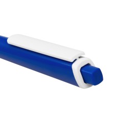 Ручка пластиковая трехгранная шариковая «Lateen», синий/белый