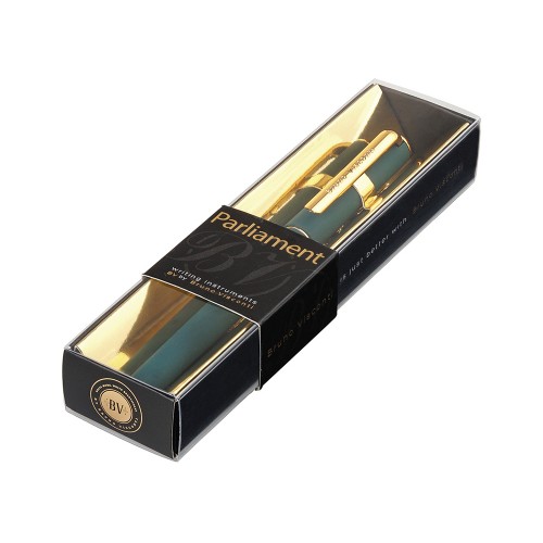 Ручка пластиковая шариковая "Parliament", 0,7 мм, синие чернила, зеленый/золотистый