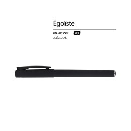 Ручка пластиковая гелевая «Egoiste Black» под персонализацию, черные чернила, черная