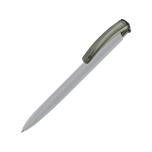 Ручка шариковая трехгранная UMA «TRINITY K transparent GUM», soft-touch, серый