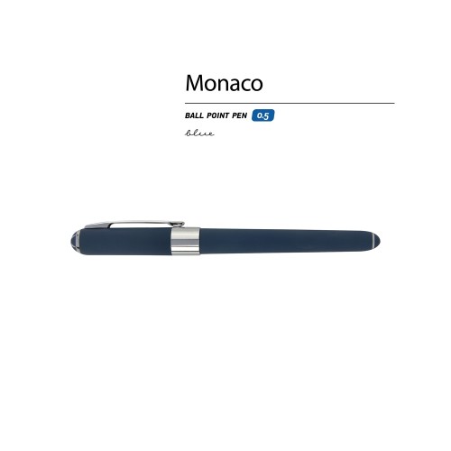 Ручка пластиковая шариковая «Monaco», 0,5мм, синие чернила, темно-синий navy/серебристый