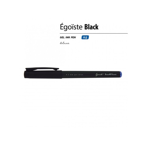 Ручка "Egoiste.BLACK" гелевая в черном корпусе, 0.5мм, синяя