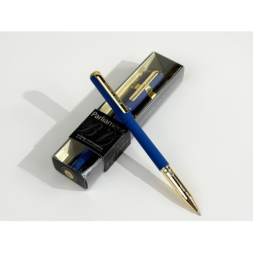 Ручка пластиковая шариковая "Parliament", 0,7 мм, синие чернила, темно-синий/золотистый