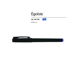 Ручка пластиковая гелевая «Egoiste Black» под персонализацию, синие чернила, черная